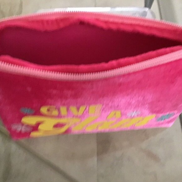 Benefit Zippered Pink/Yellow 'GIVE A GLAM' Cosmetics Bag. Recycled mater… - Picture 7 of 7